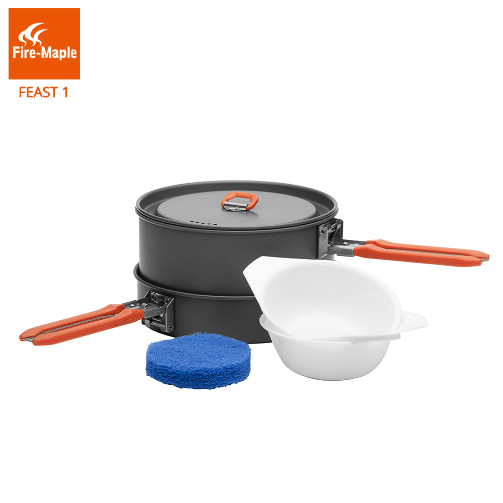 Camping Cooking Full Set - ファイヤーマプル祭1屋外キャンプハイキング調理器具バックパッキング調理鍋鍋セット折りたたみハンドル1〜2人FMC-F1