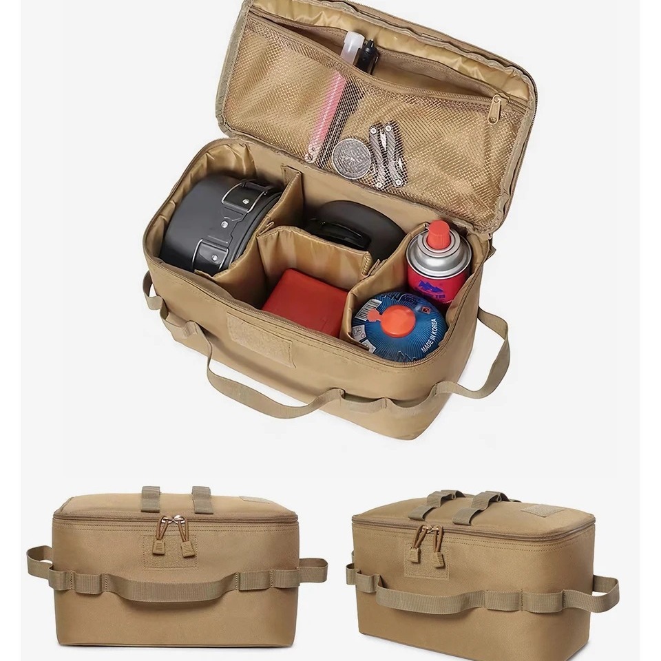 Camping Outdoor Cooking Equipment - 屋外キャンプ用ガスタンク収納バッグ 大容量 グラウンドネイルツールバッグ ガス缶 ピクニック調理器具キットバッグ