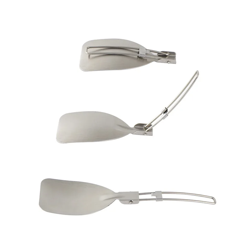 Quechua Camping Cooking Set - 折りたたみキャンプ用スパチュラステンレス鋼調理器具屋外折りたたみフードターナーポータブルキャンプキッチンツールハイキング用