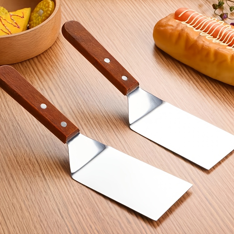 Camping Cooking Essentials - 1Pc ステンレス鋼フライパン用スパチュラパンケーキターナーステーキ調理バーベキューキッチンアクセサリーガジェットツールホームキャンプグリルパン