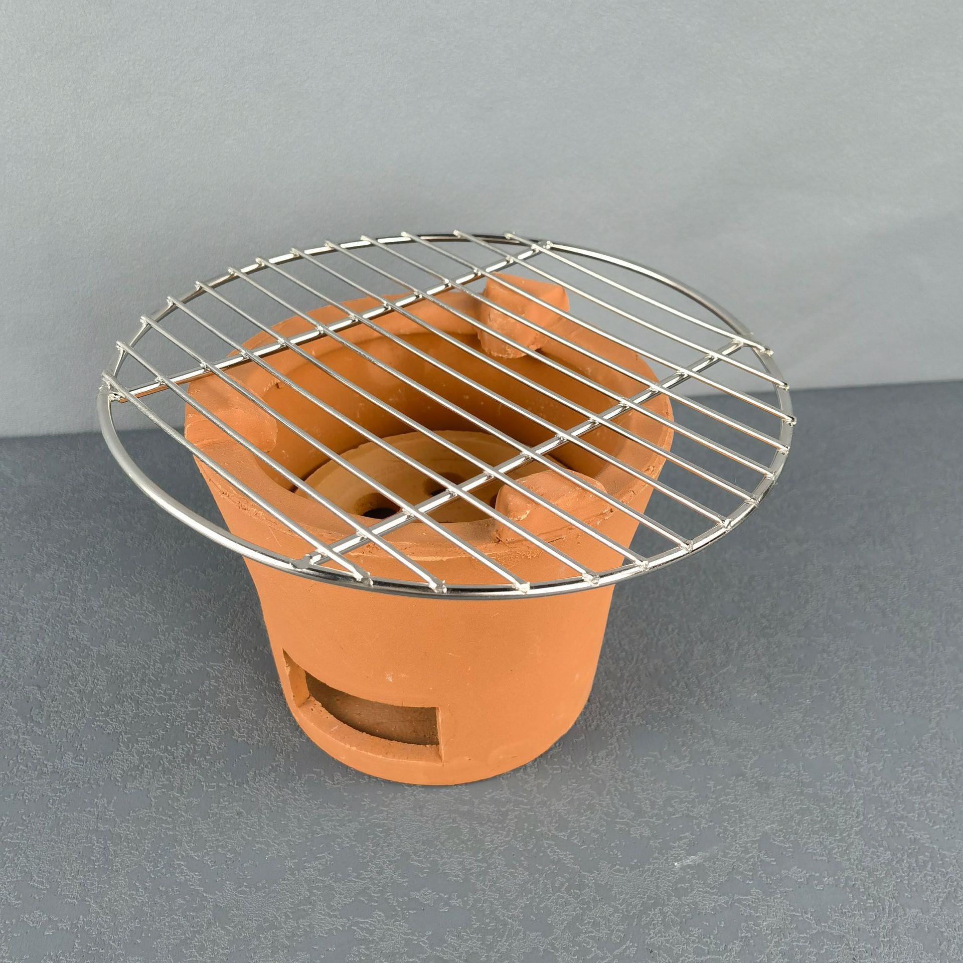 Camping Cooking Utensil Holder - ステンレス鋼製編み込みBBQグリル キャンプ用屋外調理器具 炭火コンロ ティーポットホルダー 一体型ネットワークデザイン
