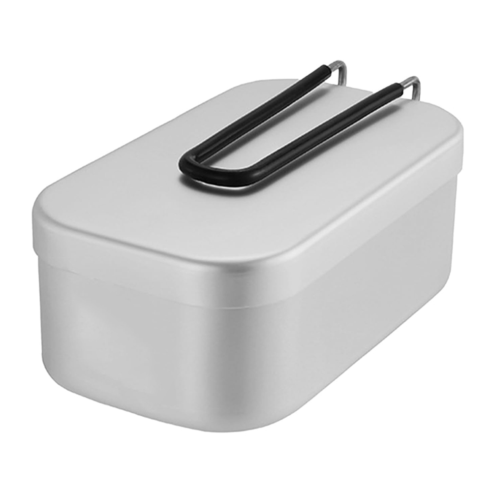 Camping Cooking Food - 800 ミリリットルアルミ弁当箱屋外キャンプ調理器具食器折りたたみハンドルピクニックボックス調理食品弁当箱ハイキング用