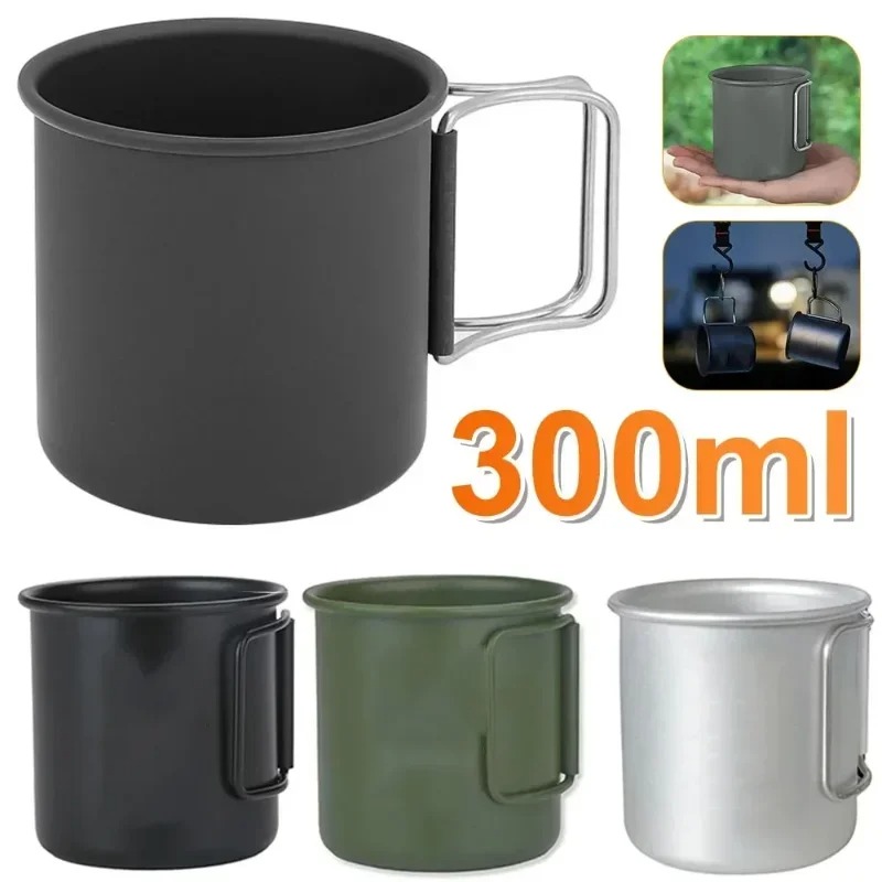 Camping Outdoor Cooking Equipment - 新しい 300 ミリリットル折りたたみ式アルミ合金カップ多用途キャンプマグ軽量ポータブルハイキング旅行アウトドア調理器具