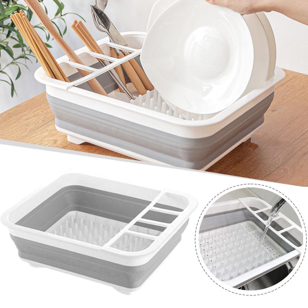 Camping Cooking Tray - 折りたたみ式食器乾燥ラック、食器整理棚、シンク乾燥ラック、ポータブル排水収納ボックス、キッチン、RV、キャンプ用トレイ