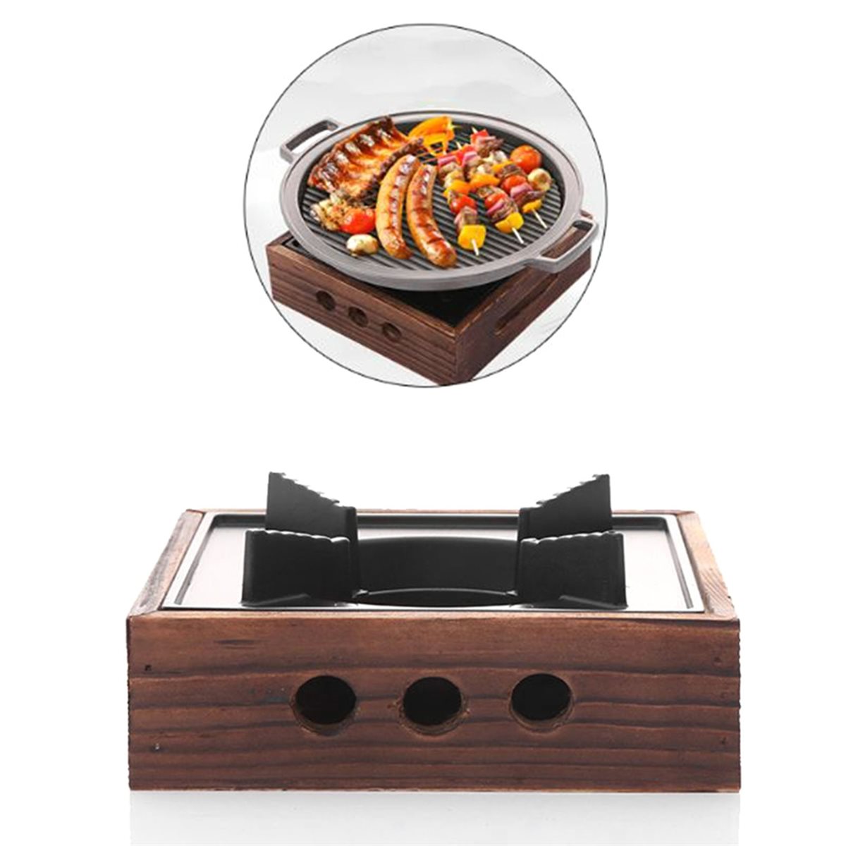 Japanese Camping Cooking - 多用途ギア 日本風デザイン ホットポット、吊り下げ式ストーブ、ティーストーブ、屋外キャンプ用レストラン調理鍋ベース