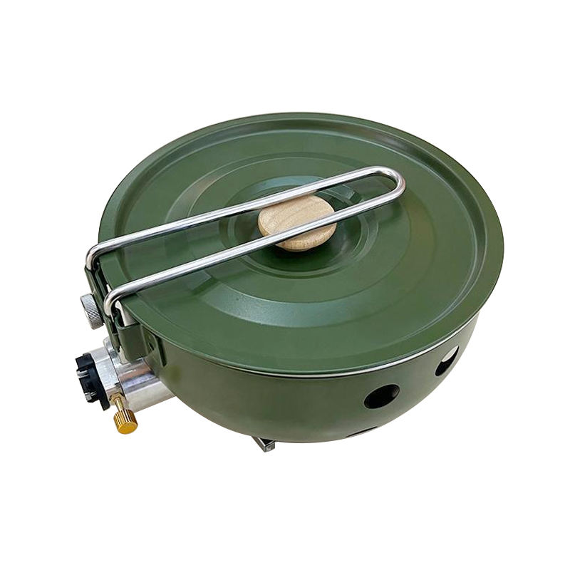 Camping Cooking Cupboard - キャンプ用ガスストーブ ノンスティックパン付き 防風ポータブルキャンプ用ピクニックガスストーブ アウトドアハイキングクッキング用