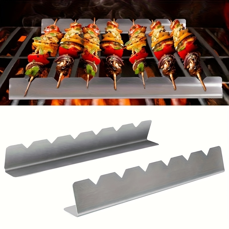Camping Cooking Utensil Holder - 2 個ケバブラックケバブスタンド串ホルダーユニバーサルバーベキューに適したキッチンパティオホームアウトドアキャンプバーベキューツール新