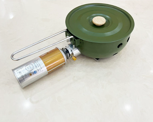 Camping Cooking Gas Stove Portable Tool - キャンプ用ガスストーブ ノンスティックパン付き 防風ポータブルキャンプ用ピクニックガスストーブ アウトドアハイキングクッキング用