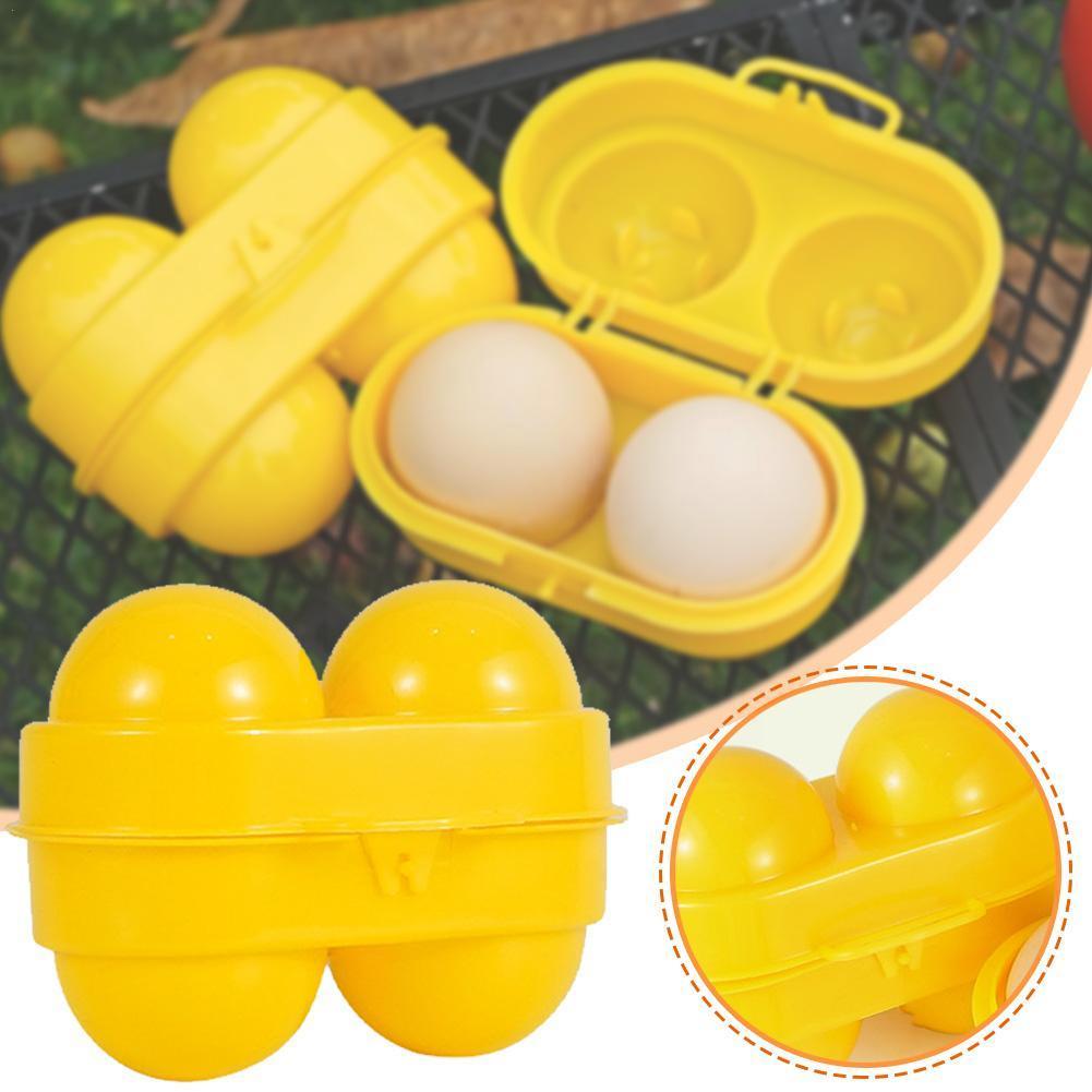 Camping Cooking Utensil Holder - 卵を保管するためのポータブルプラスチックエッグホルダー,ピクニック用の卵を収納するための2つのコンパートメント,調理時,キャンプ,ピクニック,202 s5g3