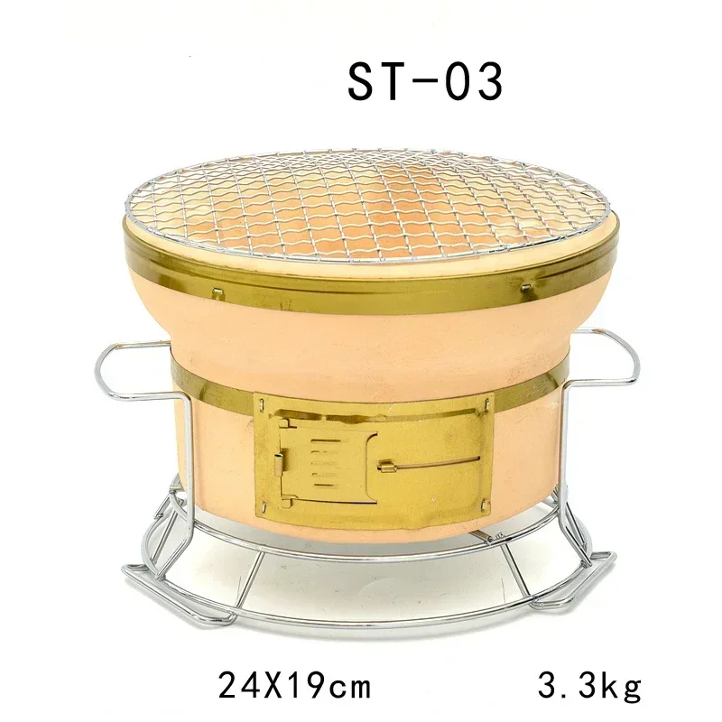 Japanese Camping Cooking - 大型長方形炭火グリル 日本製陶器グリル 卓上グリル 裏庭 アウトドア クッキング