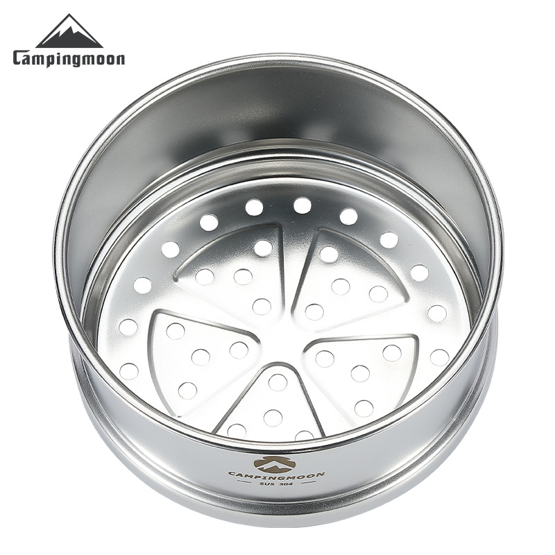 Camping Cooking Tray - CAMPINGMOON 600ml ステンレス製ポータブルキャンプボウルセット ハンドル付き アウトドアダイニングボウル S369