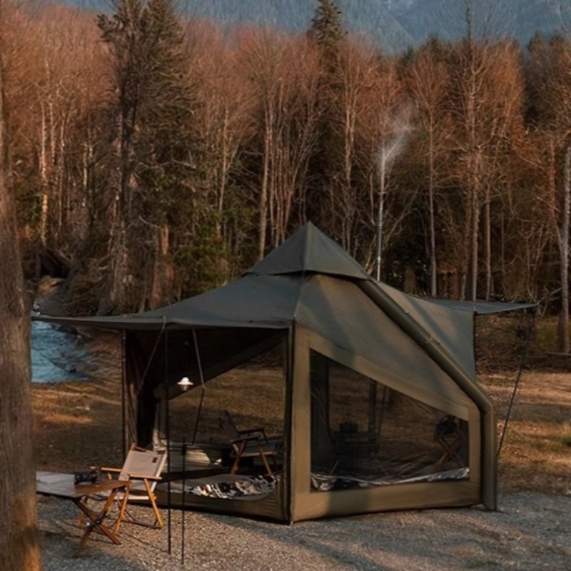 Camping Cooking Tent - ファミリーツーリスト用インフレータブルテント アウトドア日よけ 防風 安定 自然ハイキング キャンプテント