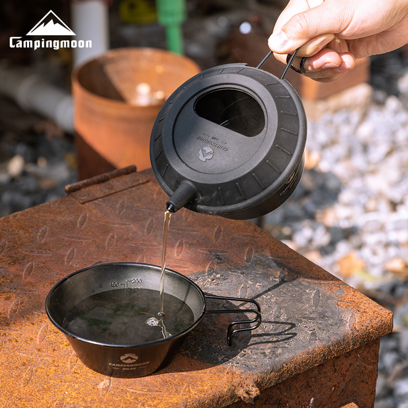 Camping Cooking Tray - CAMPINGMOON S-GH-C ブラック食品グレードのシリコーン鍋蓋キャンプコーヒーハンドメイド鍋蓋スノーボウルユニバーサル鍋蓋