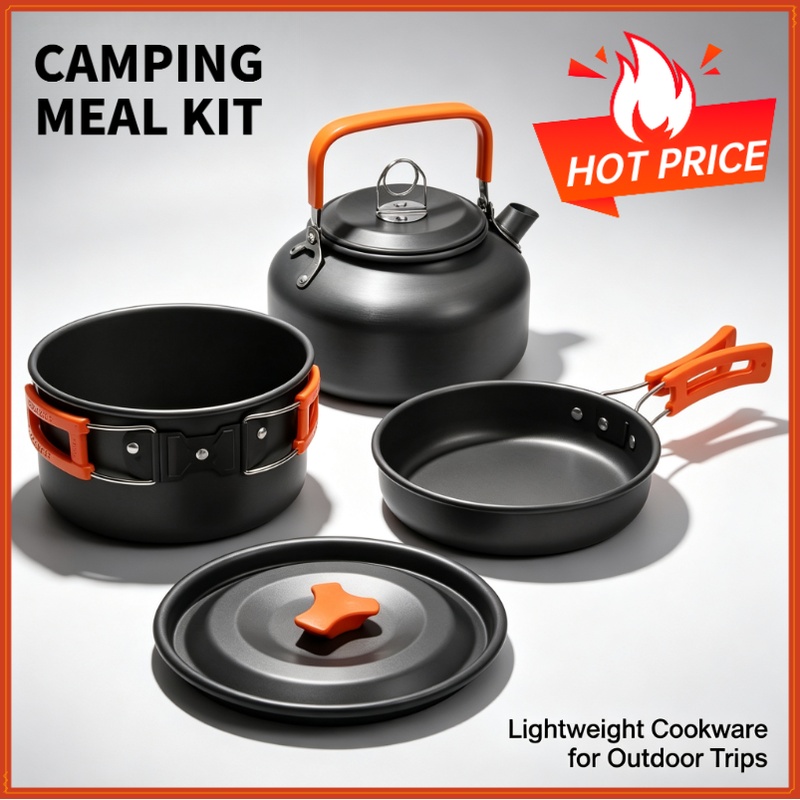 Camping Cooking Full Set - キャンプクッキングセット キャンプ調理器具 旅行用食器 アウトドアピクニックセット ティーポット 2～3人用