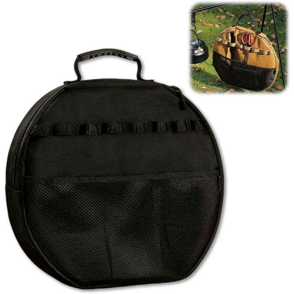 Camping Cooking Survival - グリルパン収納バッグ、フライパンとグリドル用ポータブルポーチ、アウトドアクッキング、キャンプ、BBQ、ピクニックの傷防止