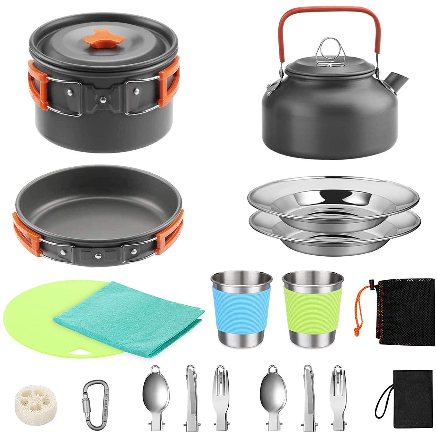 アウトドアキャンプクックセット（ケトル付き）、304ステンレ - Camping Cooking Kettle のレビューと価格