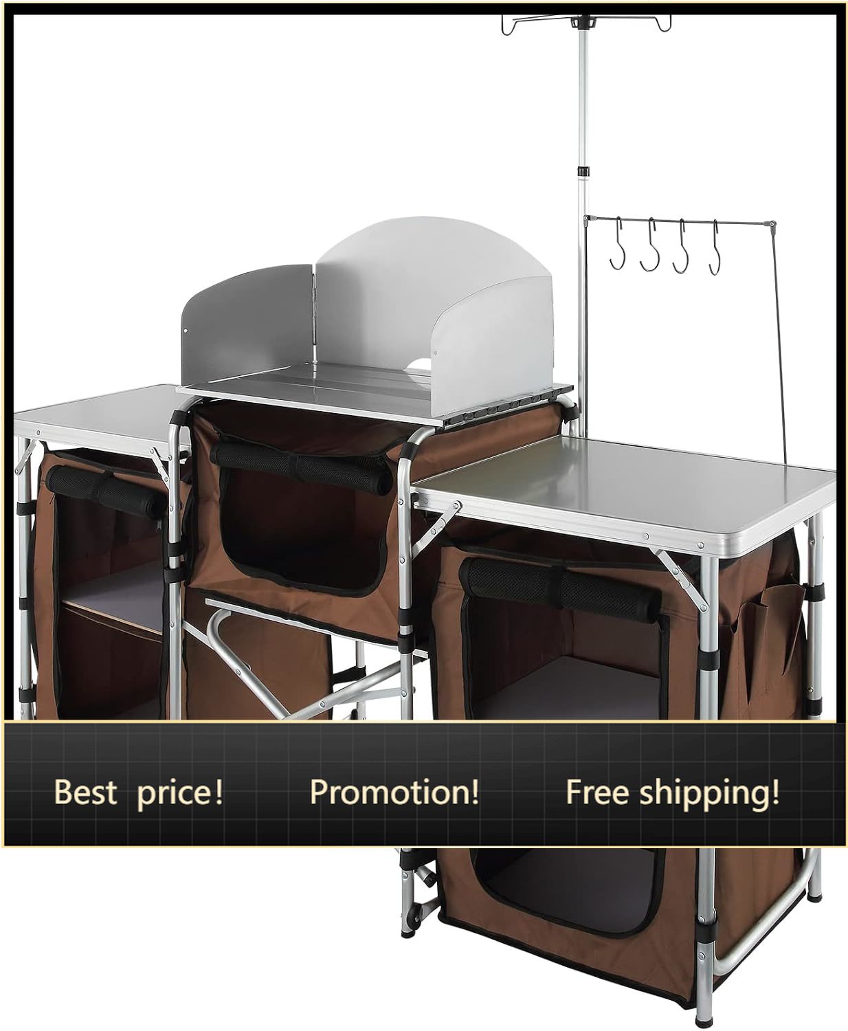 キャンプ用キッチンテーブル、折りたたみ式アウトドア調理台（収 - Camping Cooking Cupboard のレビューと価格