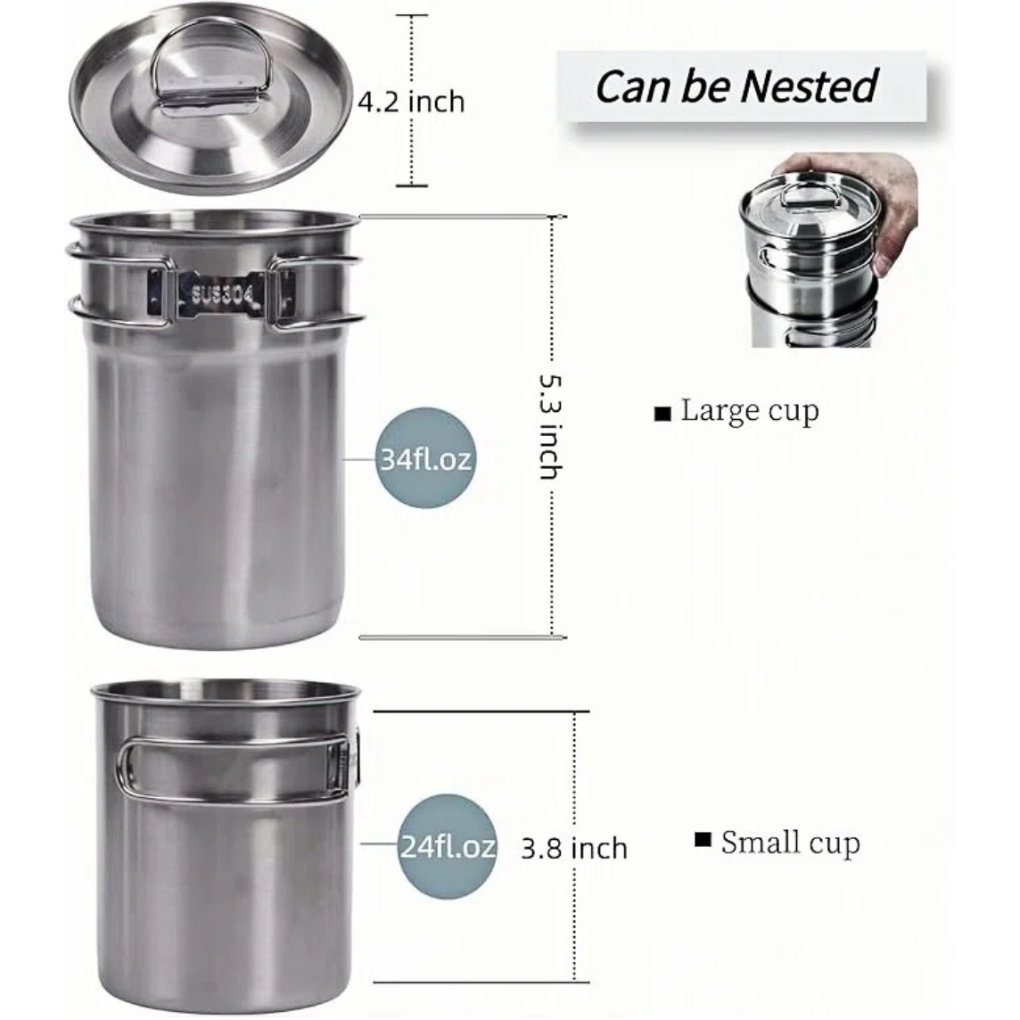 折りたたみ式キャンプカップマグカップキャンプポット調理器具3 - Camping Cooking Food のレビューと価格
