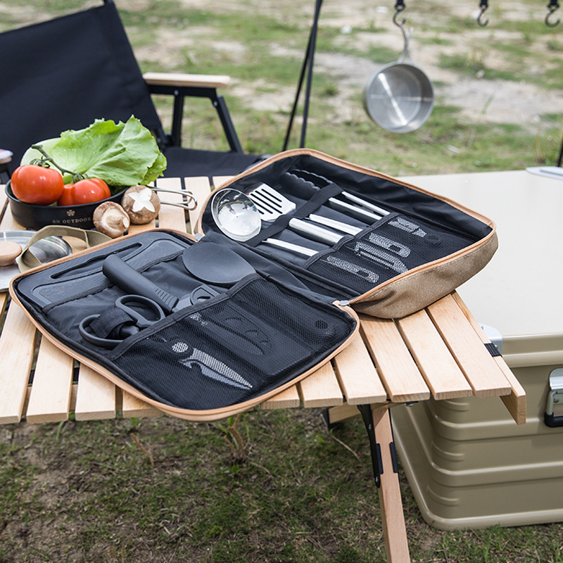 8 個キャンプキッチン調理器具セットポータブルバッグアウトド - Camping Outdoor Cooking Equipment のレビューと価格