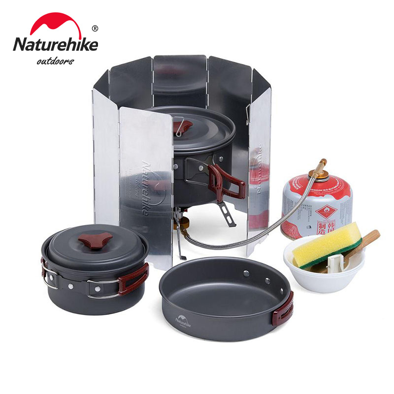 Naturehike-キャンプ用の超軽量調理器具,ピクニック - Quechua Camping Cooking Set のレビューと価格