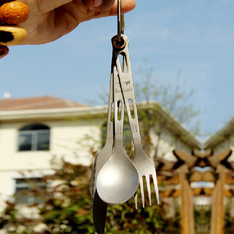 Keith-Bag、チタンカトラリー、ナイフ、フォーク、スプ - Camping Cooking Unit のレビューと価格