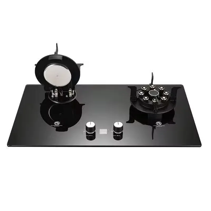 携帯式ダブルバーナー式ガスコンロ。貝殻型デザインで、ガラス製 - Camping Cooking Gas Stove Portable Tool のレビューと価格