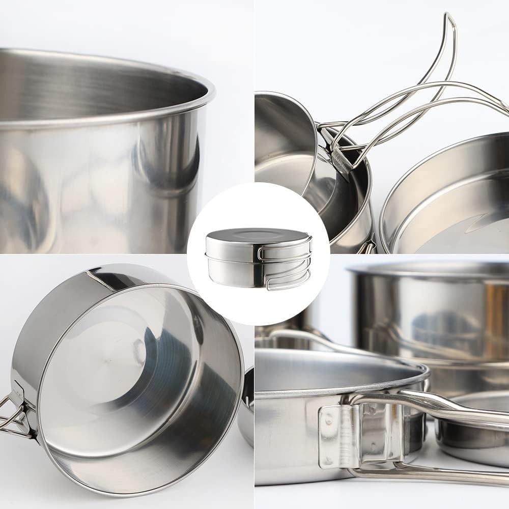 4点セット ポータブル ステンレス製 キャンプ用調理器具セッ - Camping Cooking Set For 4 のレビューと価格