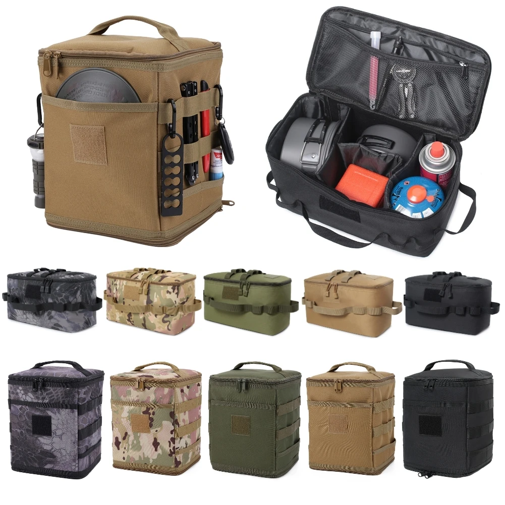 戦術的なポーチキャンプ収納袋調理器具オーガナイザーポータブル - Camping Cooking Utensils Storage のレビューと価格