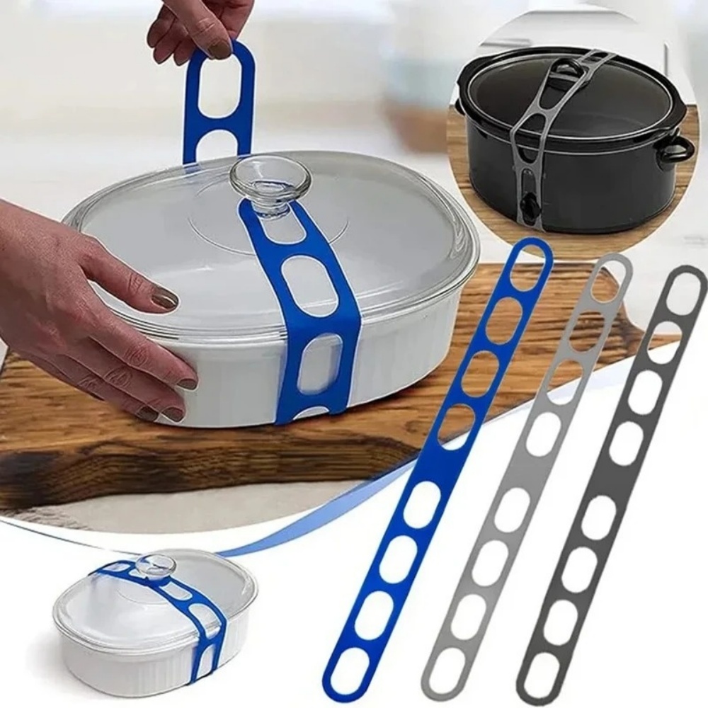 再利用可能なシリコン製伸縮性鍋蓋ホルダーストラップ、ユニバー - Camping Cooking Utensil Holder のレビューと価格