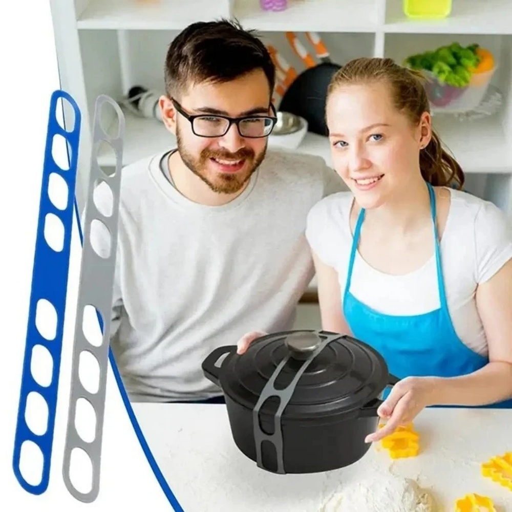 再利用可能なシリコン製伸縮性鍋蓋ホルダーストラップ、ユニバー - Camping Cooking Utensil Holder のレビューと価格