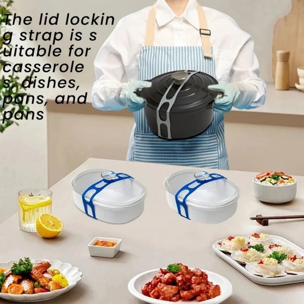 再利用可能なシリコン製伸縮性鍋蓋ホルダーストラップ、ユニバー - Camping Cooking Utensil Holder のレビューと価格