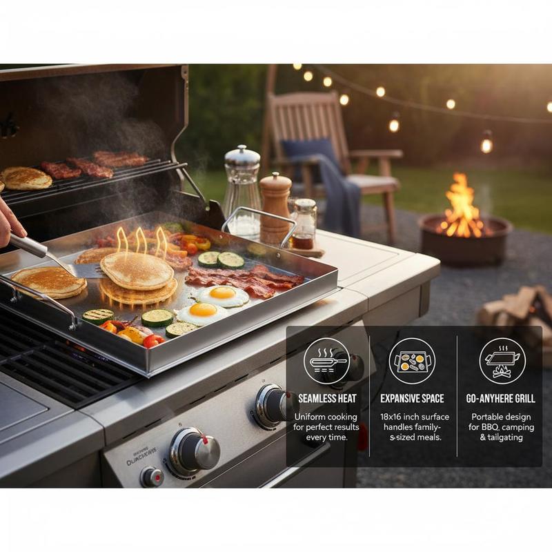 ユニバーサルフラットトップグリドル 18x16インチ キャン - Camping Cooking Flat Top のレビューと価格