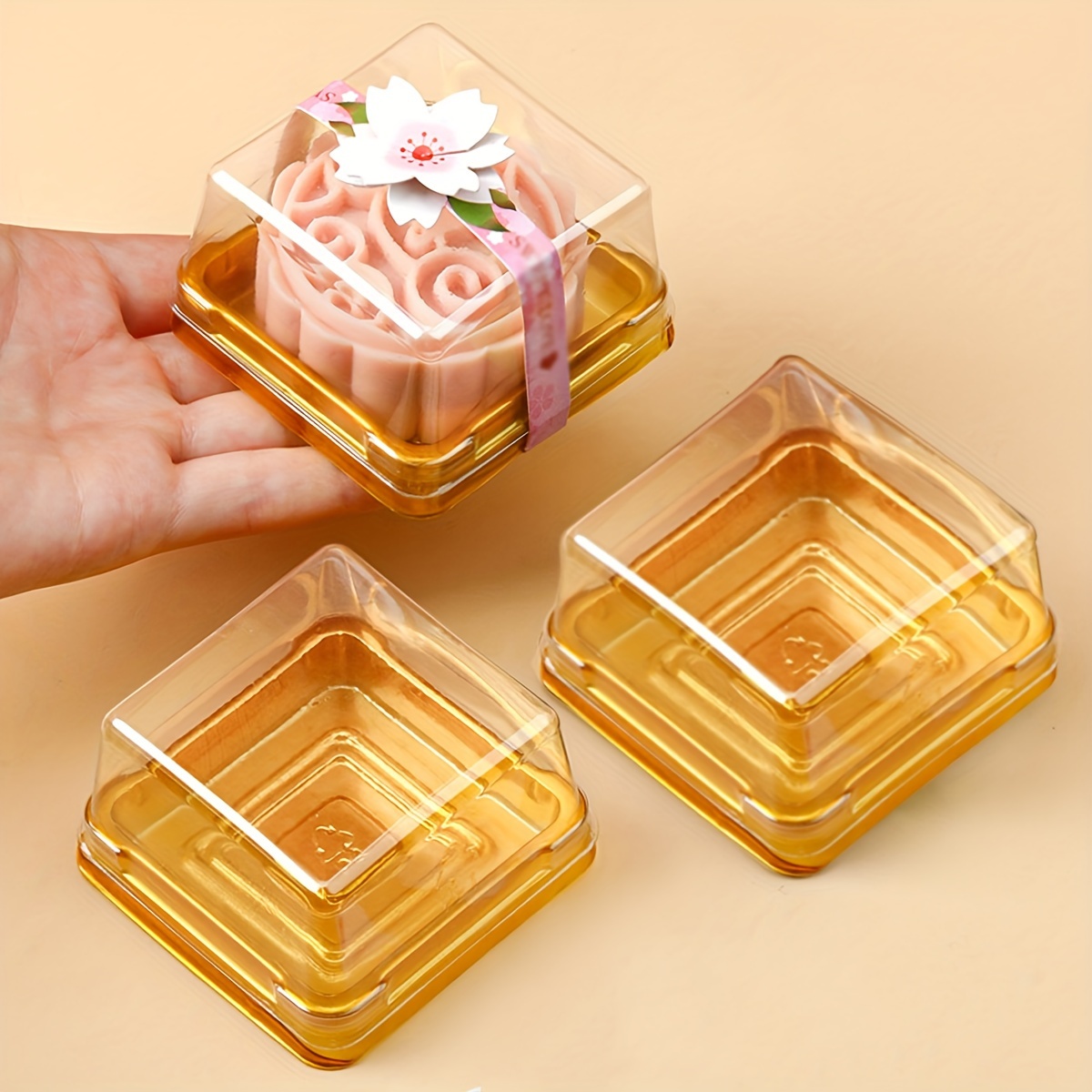 50個の透明プラスチックミニケーキボックスセットベーキングと - Camping Cooking Full Set のレビューと価格