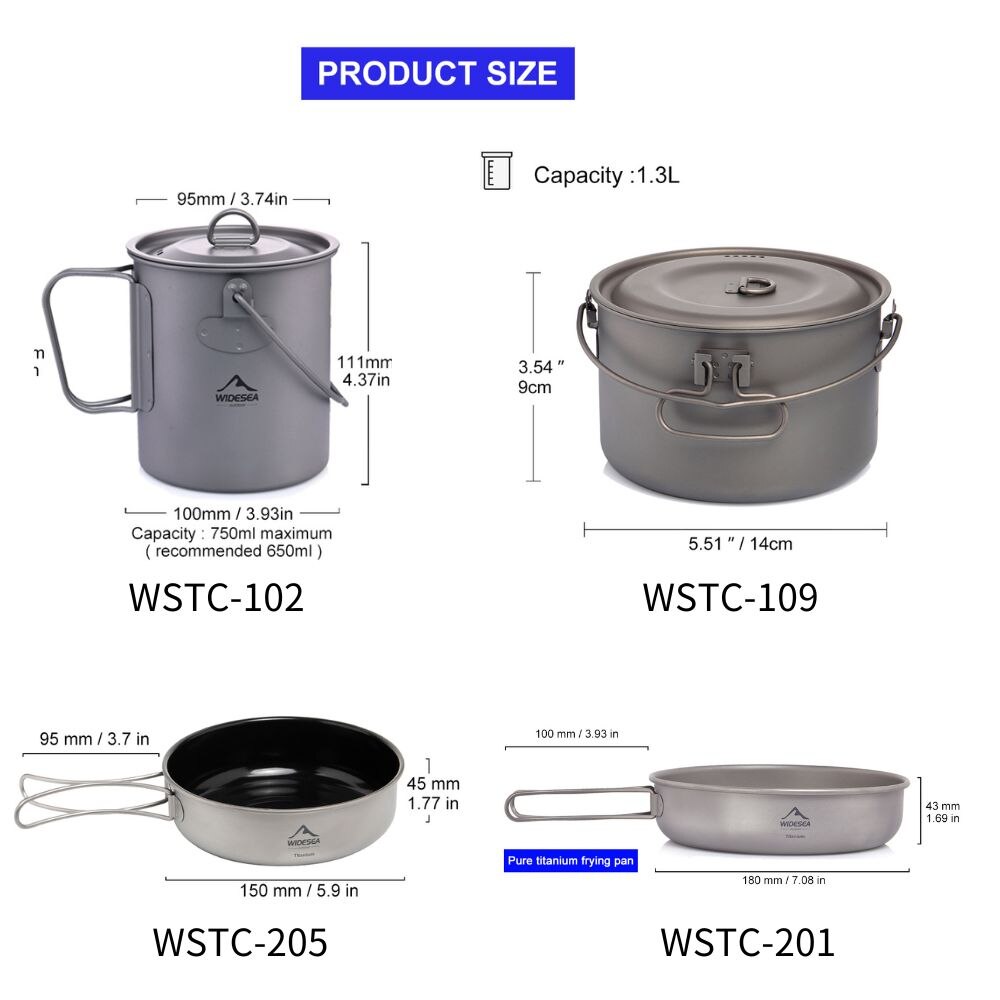 キャンプ用食器チタン調理器具セット観光大釜屋外調理鍋フライパ - Camping Cooking Utensils Storage のレビューと価格