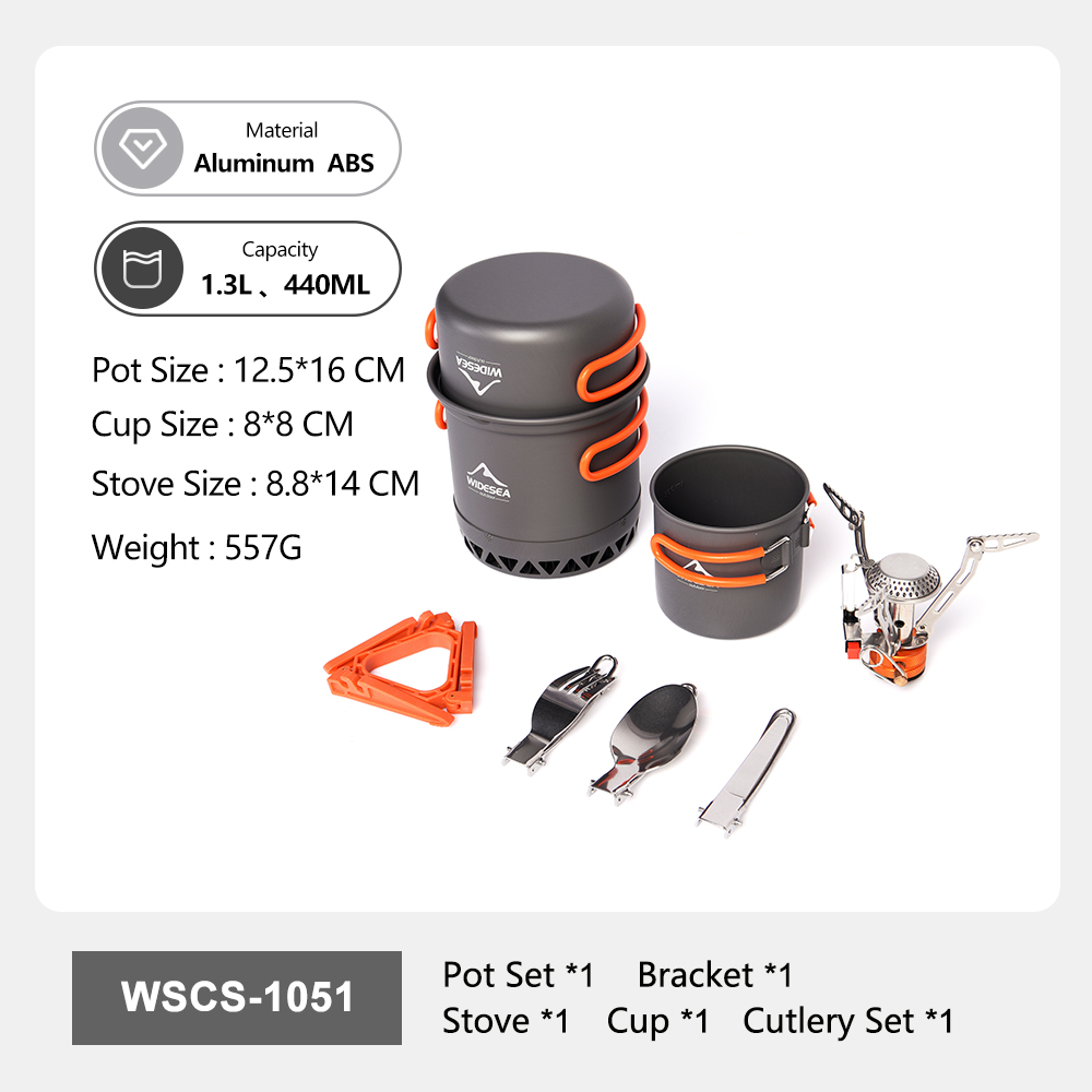 Widesea ポータブルキャンプ調理器具セット アルミニウ - Camping Cooking Set For 4 のレビューと価格