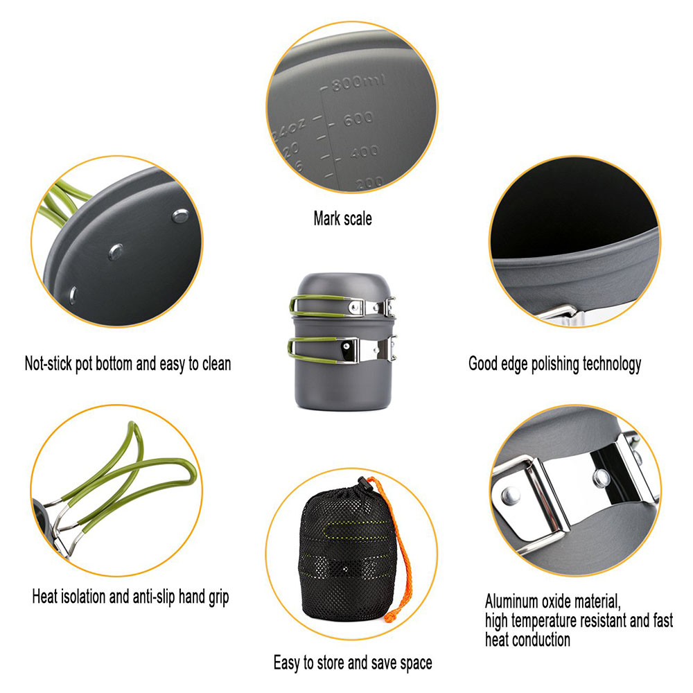 超軽量キャンプポット調理器具セットポータブル屋外調理食器ハイ - Camping Cooking Full Set のレビューと価格
