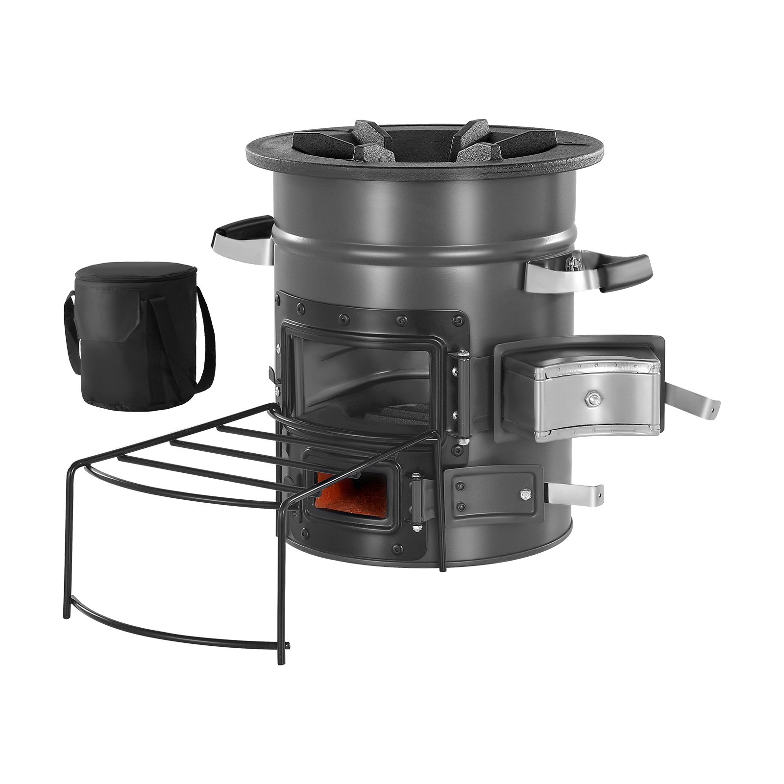 キャンプ用ロケットストーブ、携帯用薪ストーブ（キャリーバッグ - Camping Double Cooking Stove のレビューと価格