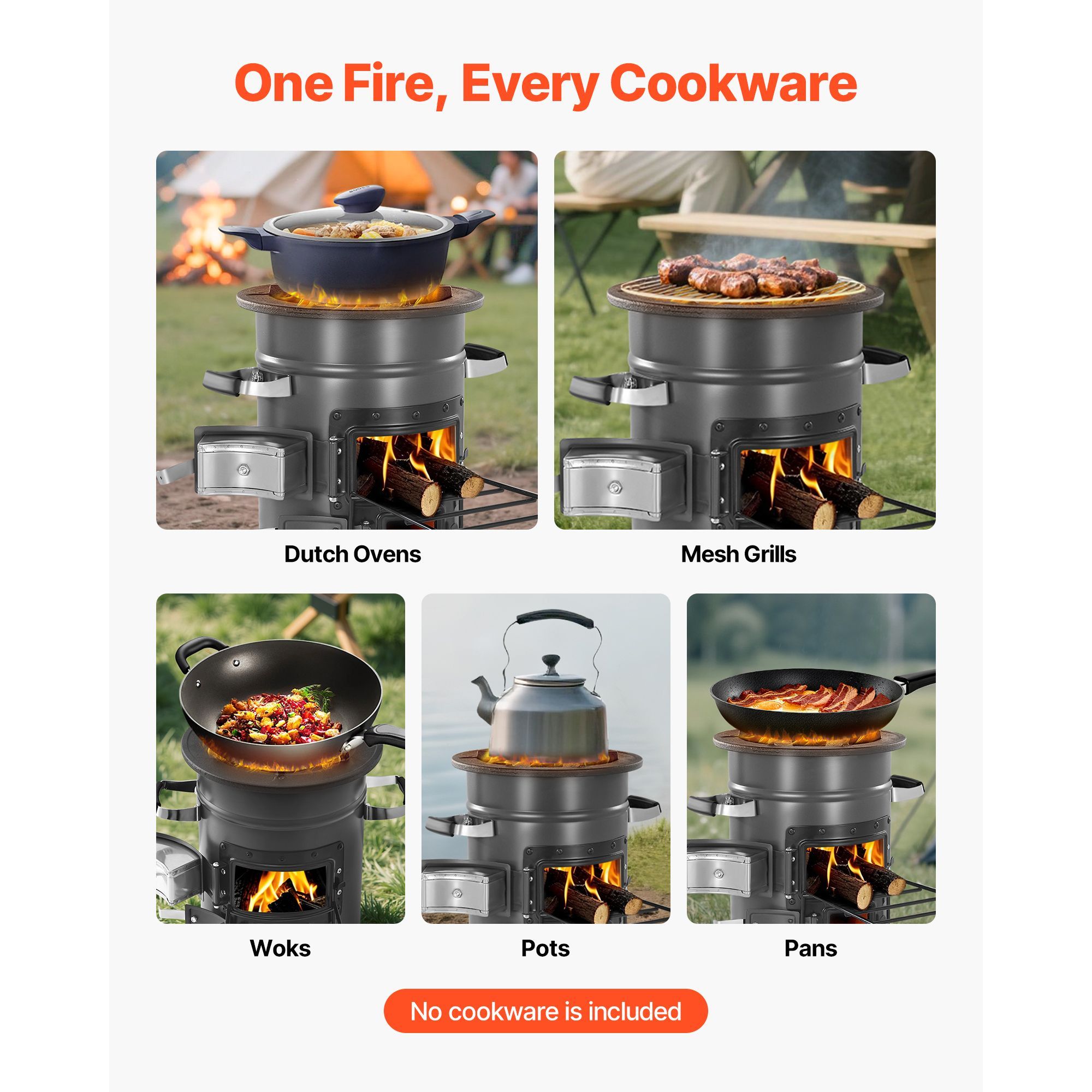 キャンプ用ロケットストーブ、携帯用薪ストーブ（キャリーバッグ - Camping Double Cooking Stove のレビューと価格