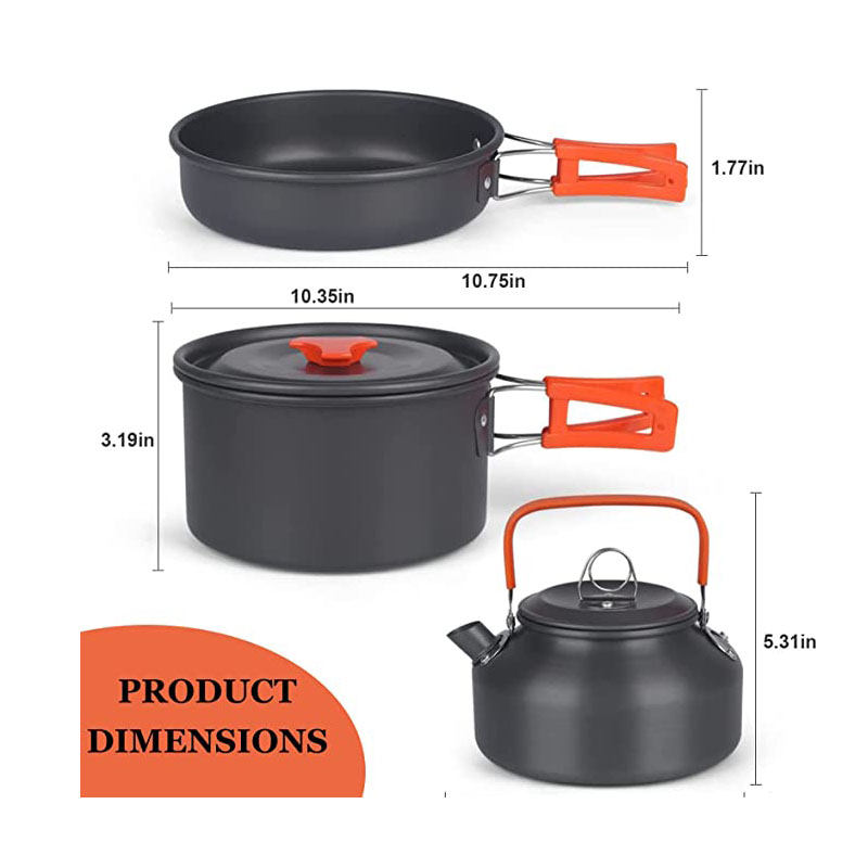 メッシュバッグ付きアルミアウトドアキャンプ調理器具セット折り - Camping Cooking Set For 4 のレビューと価格