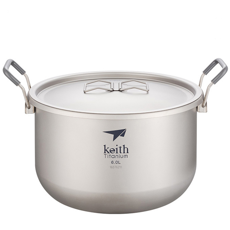 キース-キャンプ用調理セット、チタン調理器具、鍋、6l、静菌 - Camping Cooking Unit のレビューと価格