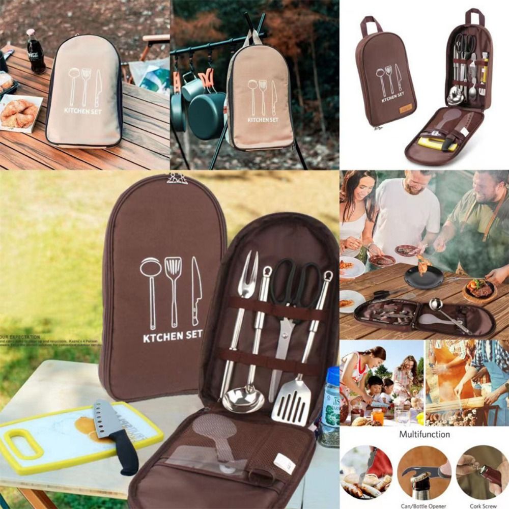 大容量のキャンプ用調理器具バッグ。食器や調理器具を収納できる - Camping Cooking Utensils Storage のレビューと価格