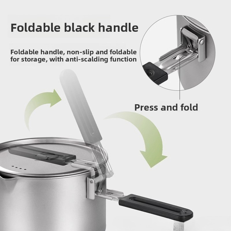 軽量純チタン製鍋セット、アウトドアキャンプ用調理器具、携帯用 - Camping Cooking Kettle のレビューと価格