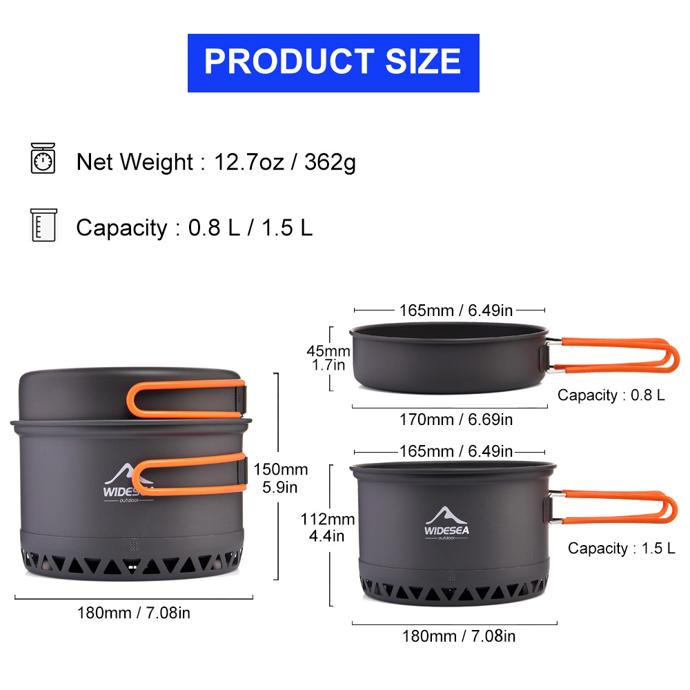 Widetea Camping 1.3l 2.3l調理器具屋 - Quechua Camping Cooking Set のレビューと価格