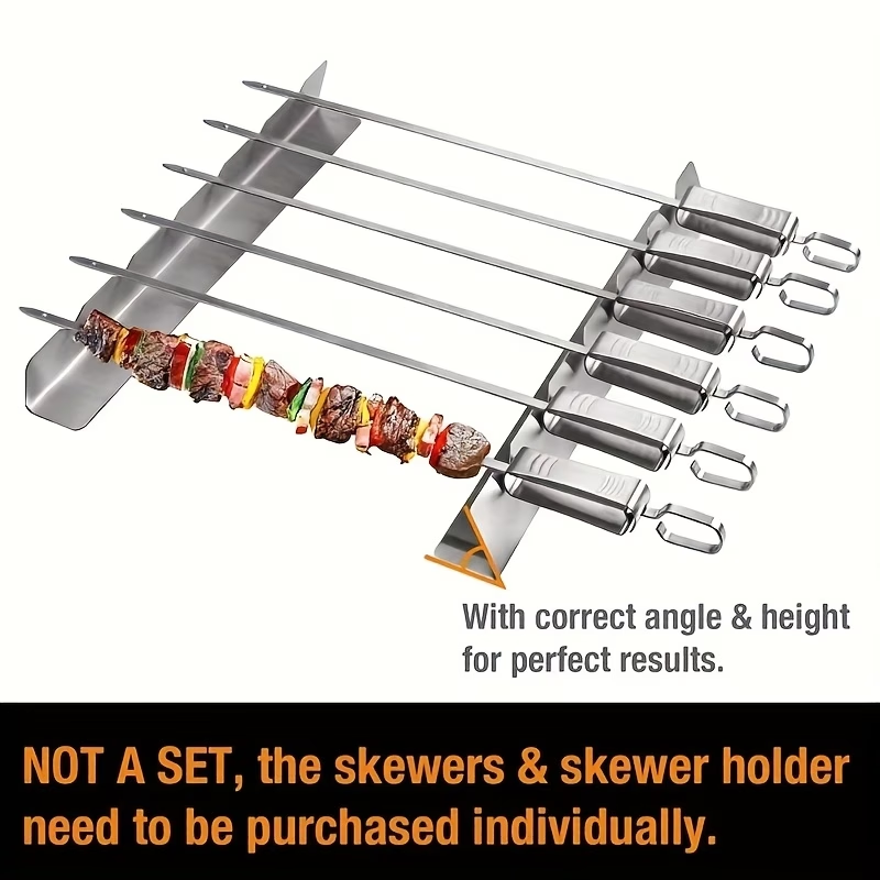 2個入りステンレス製ケバブ串ホルダー、反り防止＆防錆グリルラ - Camping Cooking Utensil Holder のレビューと価格
