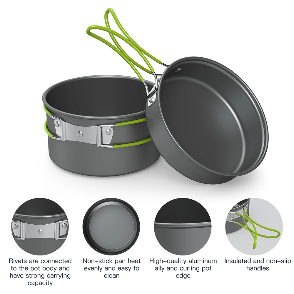 屋外調理用鍋 キャンプ用具セット 2～3人用 4点セット 硬 - Quechua Camping Cooking Set のレビューと価格