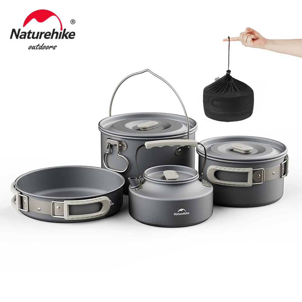Naturehike キャンプ調理器具キット屋外フライパンポ - Quechua Camping Cooking Set のレビューと価格
