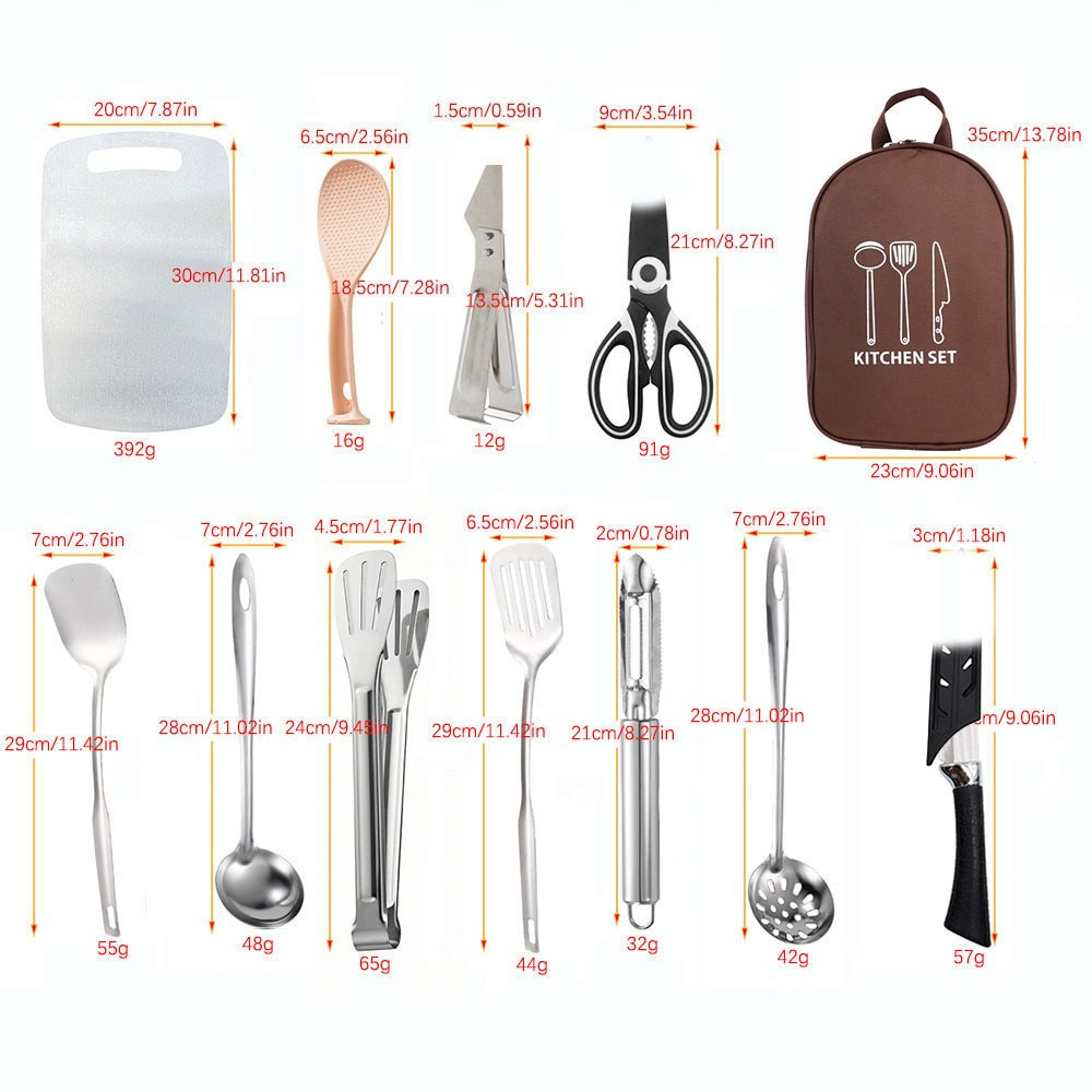 キャンプ用調理器具収納バッグ-キャンプ用調理器具セットバッグ - Quechua Camping Cooking Set のレビューと価格