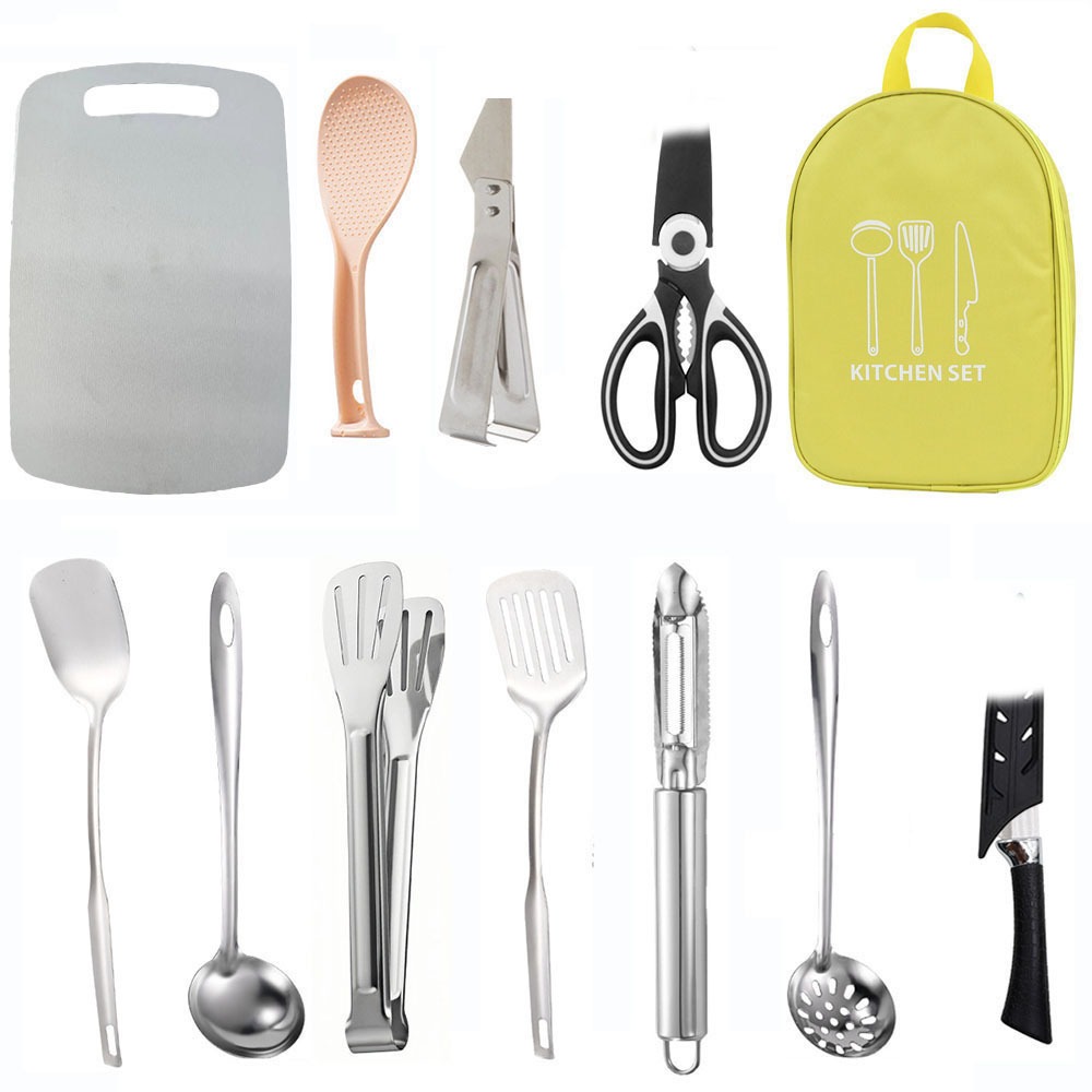 キャンプ用調理器具収納バッグ-キャンプ用調理器具セットバッグ - Quechua Camping Cooking Set のレビューと価格
