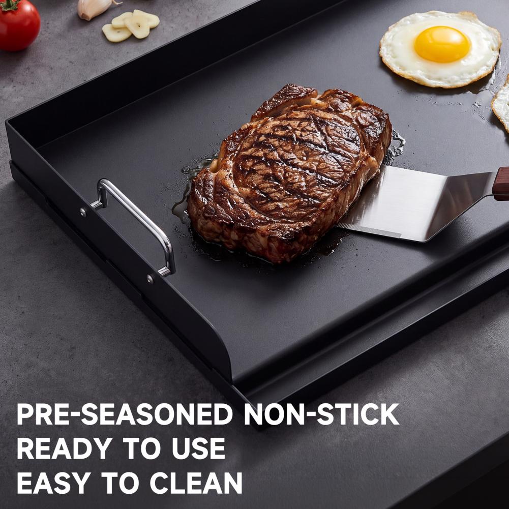 厚手の鋳鉄製ベーキングパン、プレシーズニング済みノンスティッ - Camping Cooking Flat Top のレビューと価格