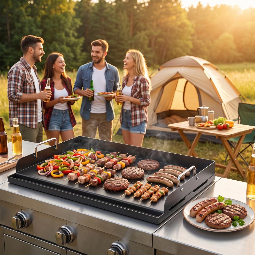 厚手の鋳鉄製ベーキングパン、プレシーズニング済みノンスティッ - Camping Cooking Flat Top のレビューと価格